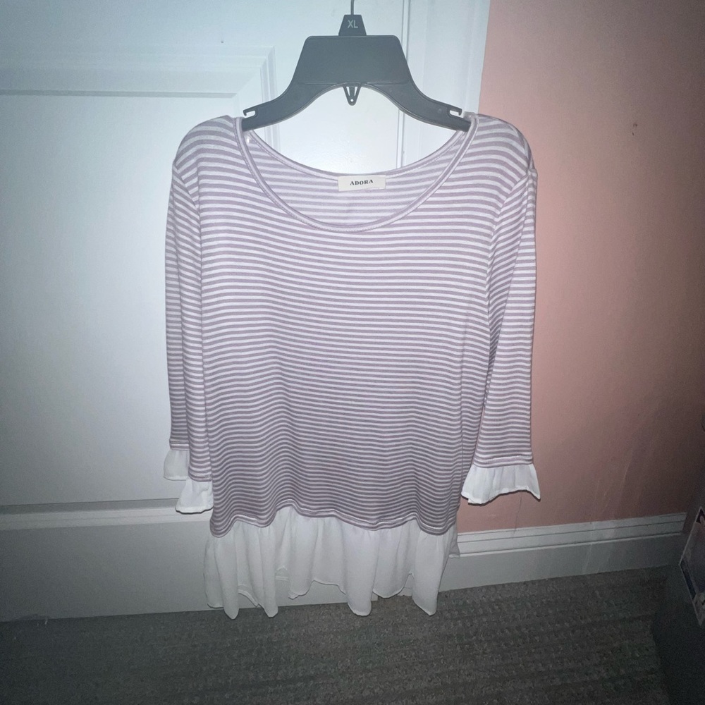 purple stripe shirt